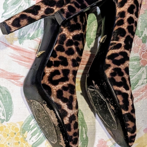 Diane Von Furstenberg  faux leopard print heels - Picture 7 of 14
